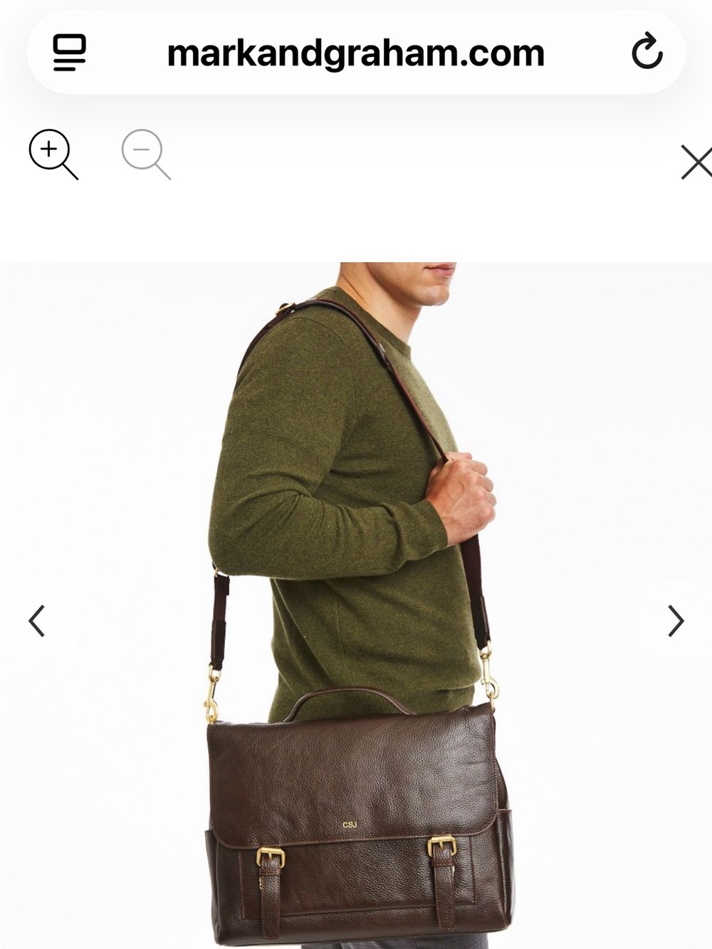 Mark & Graham Leather Messenger Bag with Adjustable Strap. Brand New, never used